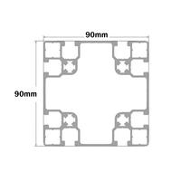 10-9090-0-400MM MODULAR SOLUTIONS EXTRUDED PROFILE<br>90MM X 90MM, CUT TO THE LENGTH OF 400 MM